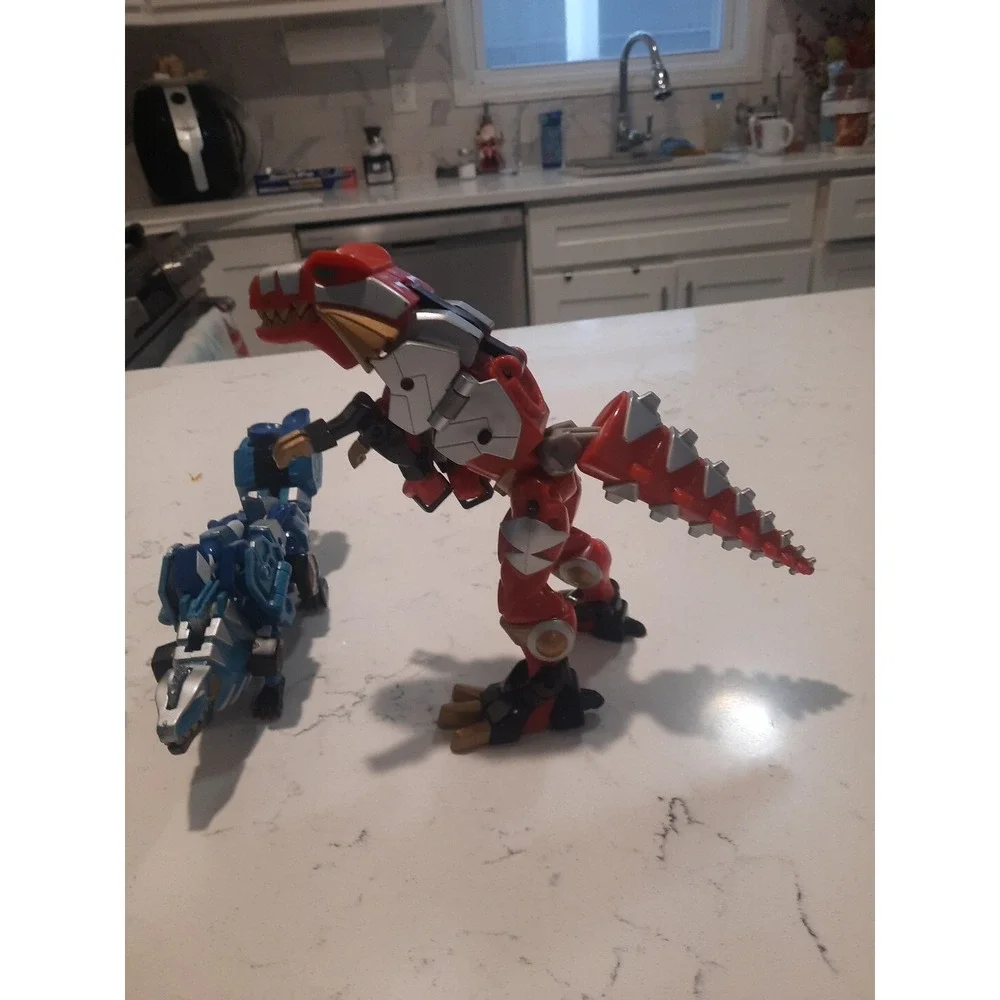 Power Rangers Dino Thunder Blue Ranger And Red Ranger Transforming Dimetrozor